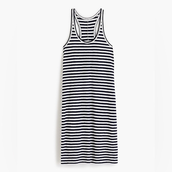 J Crew Striped Racerback Sleeveless Dress Size Medium - Picture 2 of 6